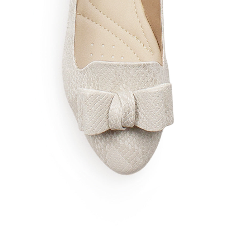 Balerina Beige Flats Mujer Piso Casual Moño Punta Cerrada Moda 3520175