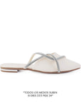 Mules Beige Dama Tiras Brillos Casual Piso Destalonado Moda Puntal 3402506