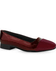 Balerina Vino Clásica Estilo Elegante Punta Cuadrada Dama 3402922