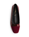 Balerina Vino Clásica Estilo Elegante Punta Cuadrada Dama 3402922