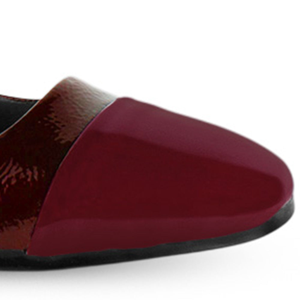 Balerina Vino Clásica Estilo Elegante Punta Cuadrada Dama 3402922