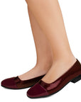 Balerina Vino Clásica Estilo Elegante Punta Cuadrada Dama 3402922