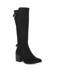 Bota Negro Larga Mujer Casual Tacon Ancho Doble Hebilla Moda Dama 3201130