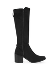 Bota Negro Larga Mujer Casual Tacon Ancho Doble Hebilla Moda Dama 3201130