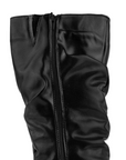 Bota Negro Larga Mujer Tacon Alto Punta Redonda Moda Elegante 3201379