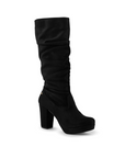Bota Negro Larga Mujer Tacon Alto Punta Redonda Moda Elegante 3201380