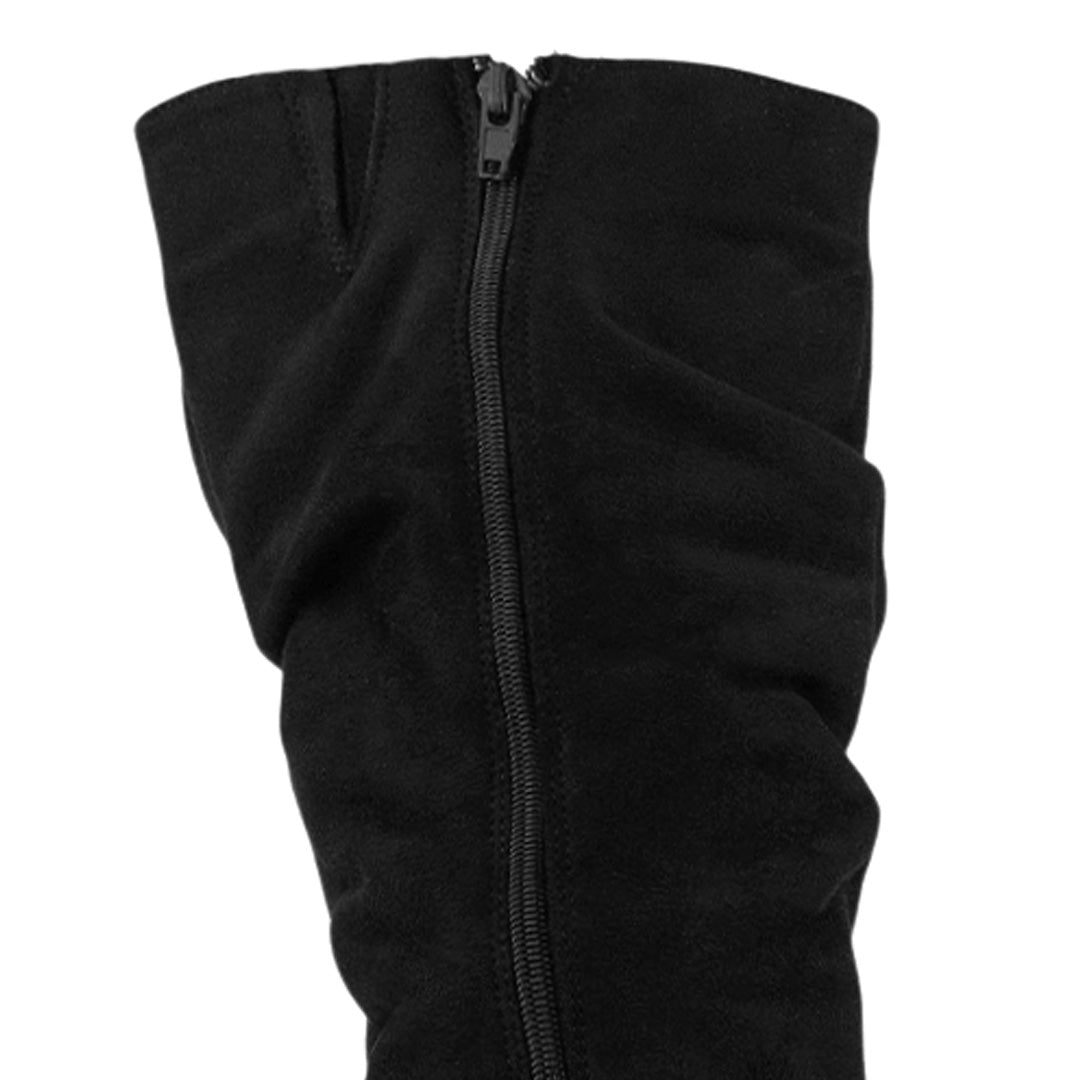 Bota Negro Larga Mujer Tacon Alto Punta Redonda Moda Elegante 3201380