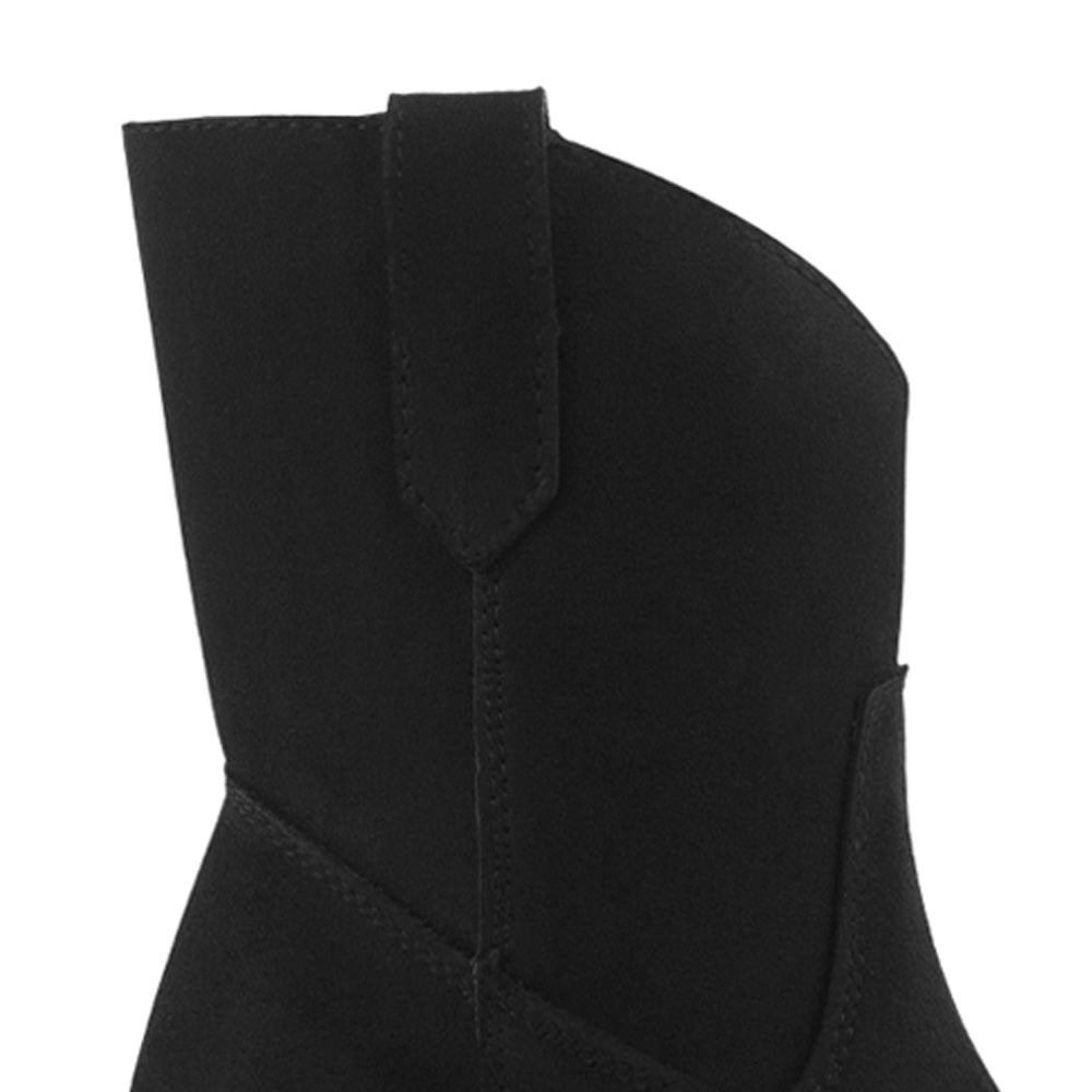 Bota Negro Vaquera Tacon Grueso Moderna Casual Comoda 3201382