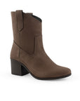 Bota Cafe Vaquera Tacon Grueso Moderna Casual Comoda 3201383