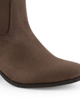 Bota Cafe Vaquera Tacon Grueso Moderna Casual Comoda 3201383