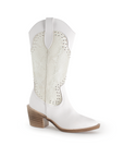 Bota Beige Mujer Casual Vaquera Estoperoles Moda Tacon Ancho 3201384