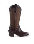 Bota Cafe Mujer Casual Vaquera Estoperoles Moda Tacon Ancho 3201390