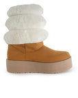 Botas Cafe Mujer Casual Polar Invierno Comodo Moda 3201395
