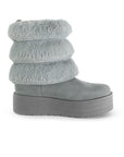 Botas Gris Mujer Casual Polar Invierno Comodo Moda 3201399
