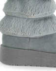 Botas Gris Mujer Casual Polar Invierno Comodo Moda 3201399