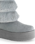 Botas Gris Mujer Casual Polar Invierno Comodo Moda 3201399