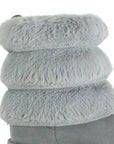 Botas Gris Mujer Casual Polar Invierno Comodo Moda 3201399