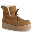 Botas Cafe Dama Invierno Agujetas Peluche Comodas Casual 3201401