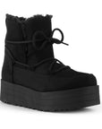 Botas Negro Dama Invierno Agujetas Peluche Comodas Casual 3201402