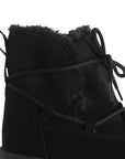 Botas Negro Dama Invierno Agujetas Peluche Comodas Casual 3201402