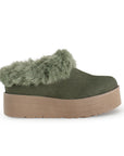 Botas Verde Cortas Mujer Invernal Peluche Comodo Tendencia 3201403