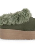 Botas Verde Cortas Mujer Invernal Peluche Comodo Tendencia 3201403