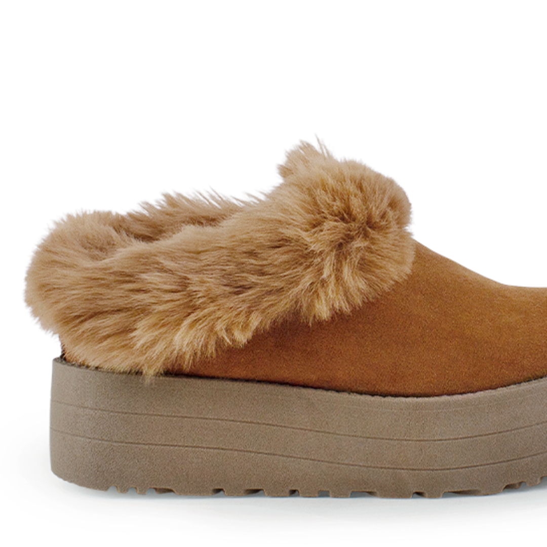 Botas Cafe Cortas Mujer Invernal Peluche Comodo Tendencia 3201412