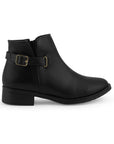Bota Negro Botin Mujer Estilo Casual Elegante Hebilla Moda 2640105