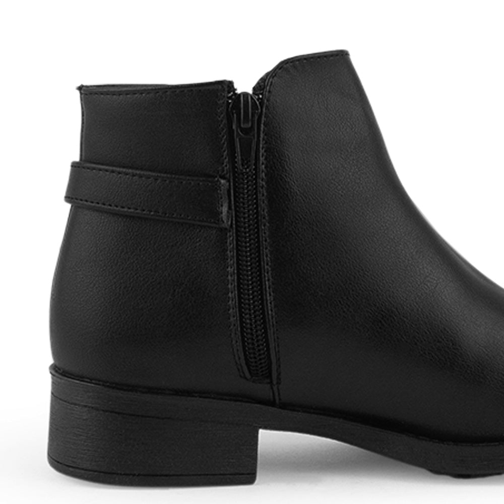 Bota Negro Botin Mujer Estilo Casual Elegante Hebilla Moda 2640105