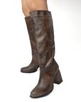 BOTA CAFE CASUAL DAMA LARGA TACÓN MEDIO 4340141