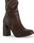 Botas Cafe Moda Mujer Comodas Elegantes Tacon Alto Moda 4340145