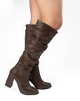 Botas Cafe Moda Mujer Comodas Elegantes Tacon Alto Moda 4340145