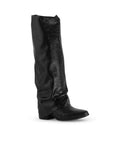 Bota Negro Mujer Alta Vaquera Estilo Bohemio Tacon Bajo Casual 4340147