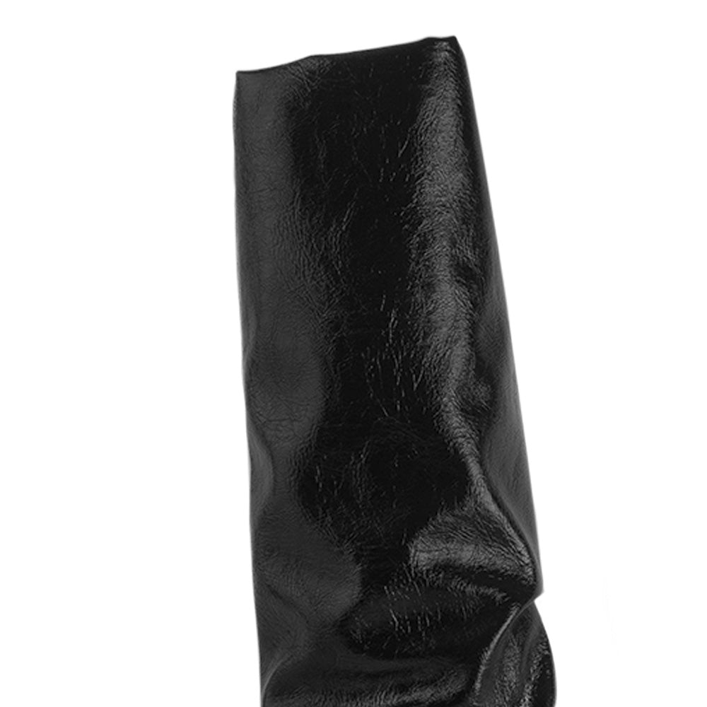 Bota Negro Mujer Alta Vaquera Estilo Bohemio Tacon Bajo Casual 4340147