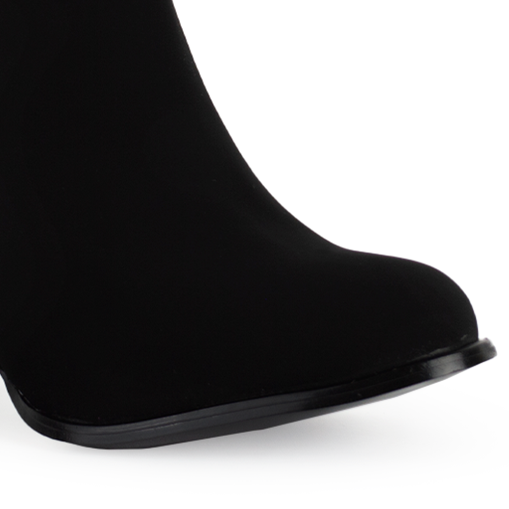 Bota Negro Botin Casual Moda Cierre Tacon Mujer 1710431