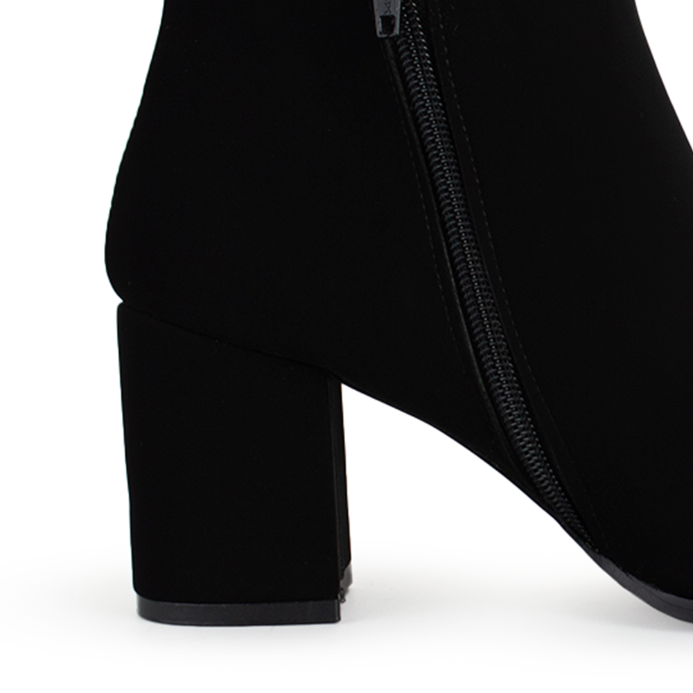 Bota Negro Botin Casual Moda Cierre Tacon Mujer 1710431