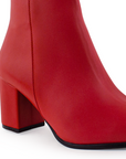 Bota Rojo Mujer Tacon Casual Botin Dama 1710563