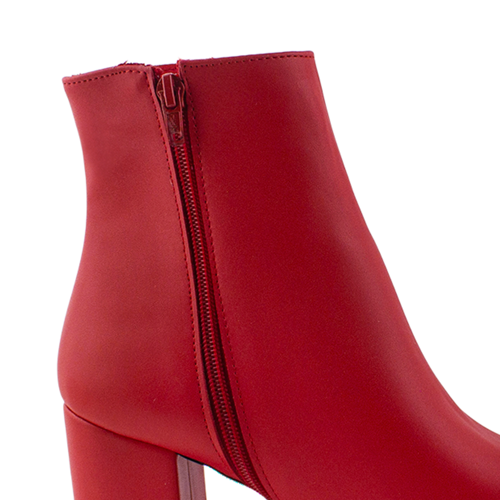 Bota Rojo Mujer Tacon Casual Botin Dama 1710563