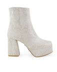 BOTA BEIGE BOTÍN TACÓN ANCHO CASUAL PLATAFORMA DAMA MODA 1710611