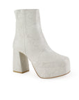 BOTA BEIGE BOTÍN TACÓN ANCHO CASUAL PLATAFORMA DAMA MODA 1710611