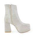 BOTA BEIGE BOTÍN TACÓN ANCHO CASUAL PLATAFORMA DAMA MODA 1710611