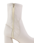 Bota Beige Mujer Tacon Acampanado Elegante Comoda Fashion 1710612