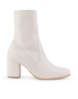 Botin Beige Dama Casual Puntal Tacon Cuadrado Moda Strech 1710616