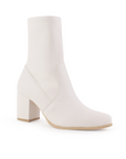Botin Beige Dama Casual Puntal Tacon Cuadrado Moda Strech 1710616