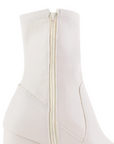 Botin Beige Dama Casual Puntal Tacon Cuadrado Moda Strech 1710616