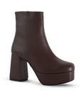BOTA CAFE BOTÍN TACÓN ANCHO CASUAL PLATAFORMA DAMA MODA 1710619