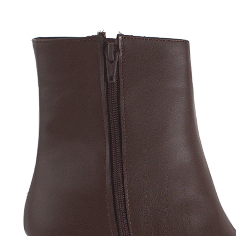 BOTA CAFE BOTÍN TACÓN ANCHO CASUAL PLATAFORMA DAMA MODA 1710619