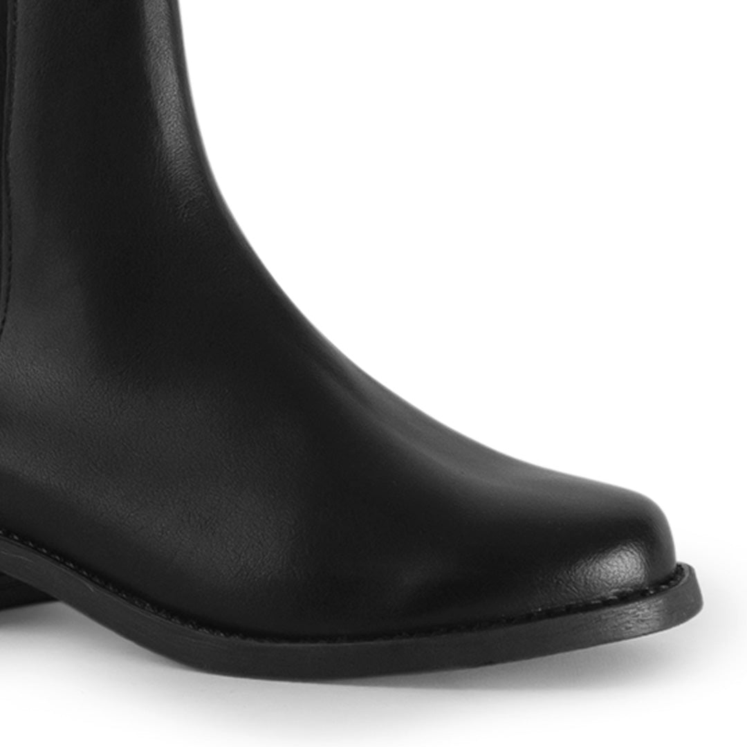 Bota Negro Mujer Suela Plana Botin Corto Elastico Moda Casual 1710620
