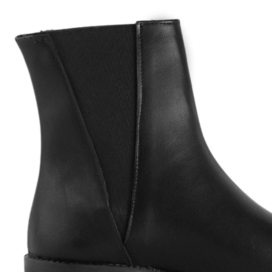 Bota Negro Mujer Suela Plana Botin Corto Elastico Moda Casual 1710620