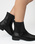 Bota Negro Mujer Suela Plana Botin Corto Elastico Moda Casual 1710620